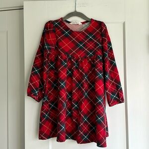H&M 6T red plaid tartan long sleeved dress